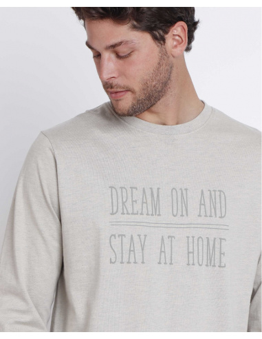 Pyjama Pantalon & Manches Longues, 62519-BEIGE