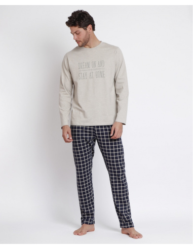 Pyjama Pantalon & Manches Longues, 62519-BEIGE