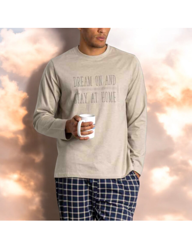 Pyjama Pantalon & Manches Longues, 62519-BEIGE