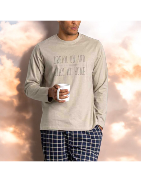 Pyjama Pantalon & Manches Longues, 62519-BEIGE