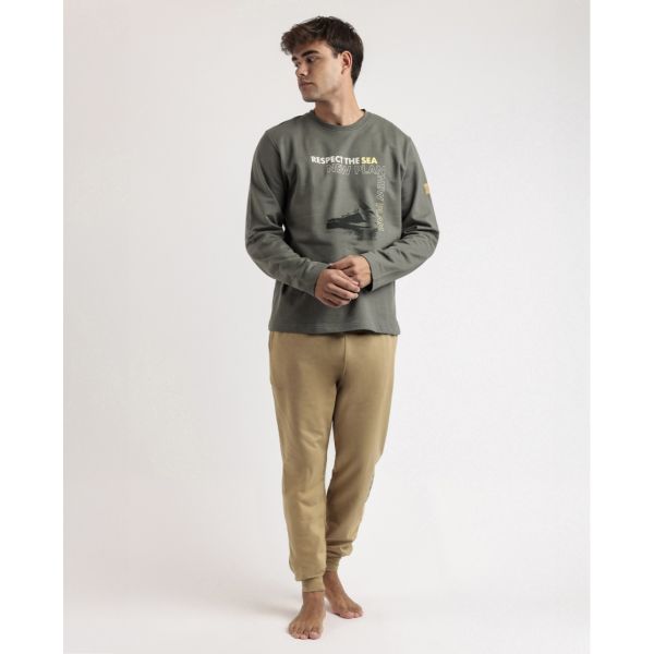 Pyjama Pantalon & Manches Longues, Admas 62777-CAQUI