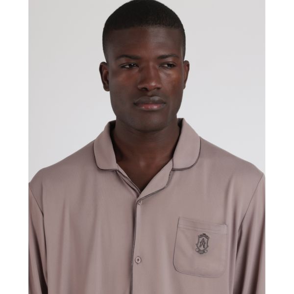 Long Sleeve Pyjamas, 62773-MOKA