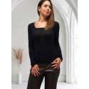 Pull Manche Longue, Modal - Cachemire, Moretta 5734-NERO