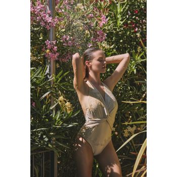 Maillot de Bain 1 Pièce Drapé, Ambre, Marjolaine 6TAL4701-0003