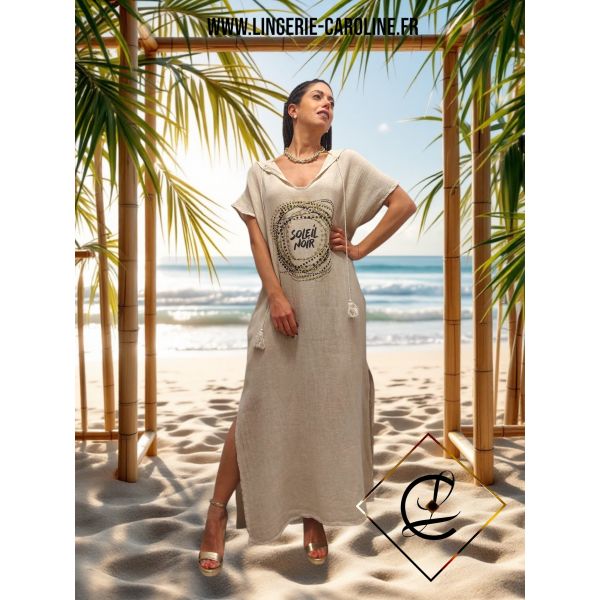 Robe Sahel, Soleil Noir, ROBESAHESOL-BEIGE
