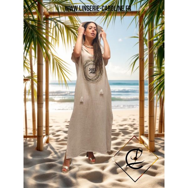 Robe Sahel, Soleil Noir, ROBESAHESOL-BEIGE