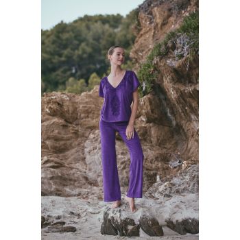 Top à manches courtes coton dentelle, Aphrodite, Marjolaine 6APH4102-0086