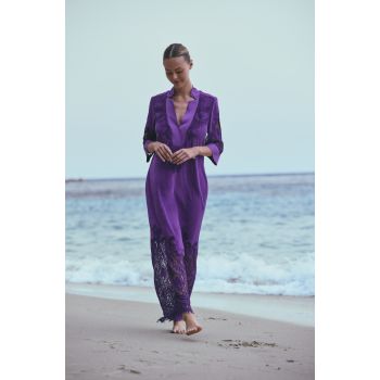 Tunique Longue de Plage molleton coton dent, Aphrodite, Marjolaine 6APH3003-0086