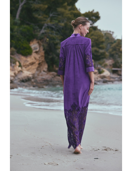 Tunique Longue de Plage molleton coton dent, Aphrodite, Marjolaine 6APH3003-0086