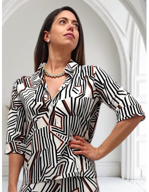 Polo Manches 3/4, Prugna - Noisette Ligne, Max Mara PRUGNA-001