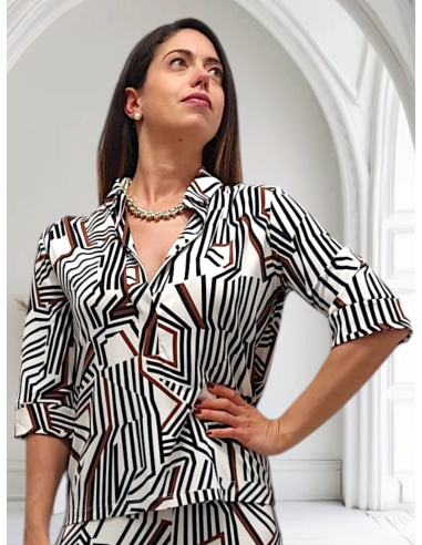 Polo Manches 3/4, Prugna - Noisette Ligne, Max Mara PRUGNA-001