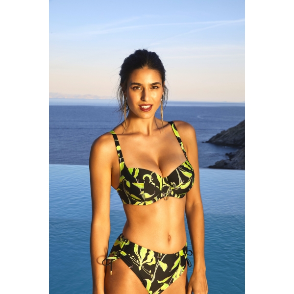 Haut de Maillot de Bain Corbeille Bonnet Profond, Fleurs de Nuit - Luciole, Lise Charmel ABB3588-NL