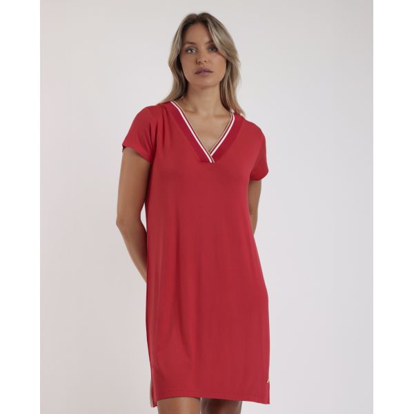 Robe - Tee Shirt Manches Courtes Col V, Ad Leisure 19923-000306