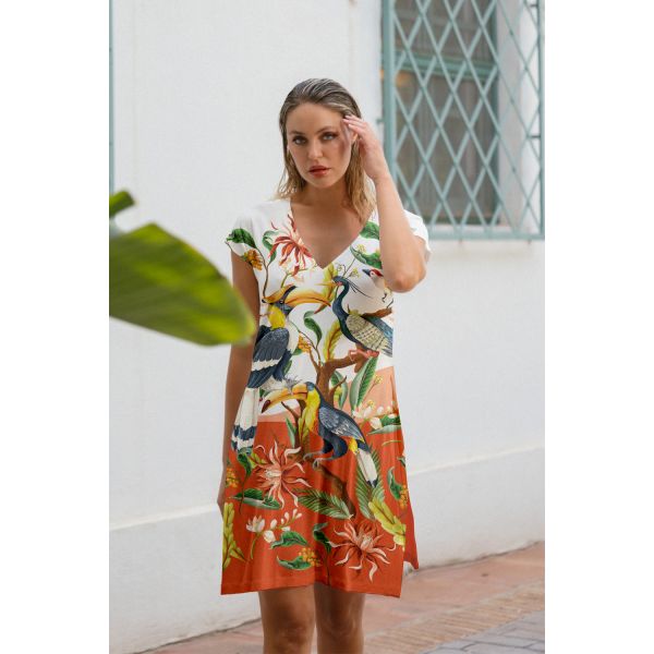 Robe de Plage Manches Courtes, Ad Leisure 19925-000154