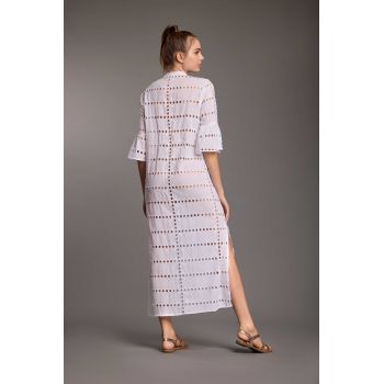 Robe Longue Manches 3/4, Zoe, Iconique IC25-004-WHITE 2