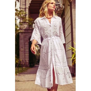 Robe Courte Manche 3/4, Vera, Iconique IC25-005-WHITE