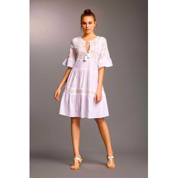 Robe Courte Manches Courtes, Holly, Iconique IC25-018-WHITE 2