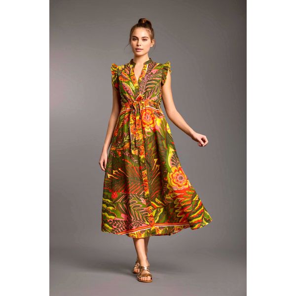 Robe Longue Boutonnée Sans Manches, Ivana, Iconique IC25-101