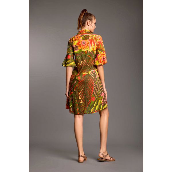 3/4 Sleeve Shirt Dress, Romina, Iconique IC25-102