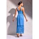 Robe Longue Sans Manches, Bali, David DB25-007-BLUE