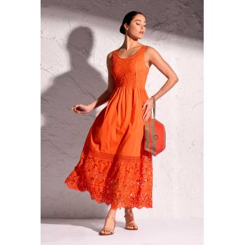 Robe Longue Sans Manches, Bali, David DB25-007-ORANGE