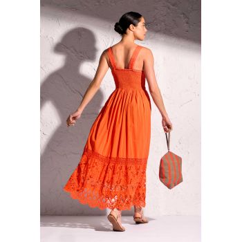 Robe Longue Sans Manches, Bali, David DB25-007-ORANGE 2