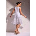 Robe Courte Sans Manches, Ponza, David DB25-006-WHITE
