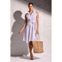 Robe Courte Sans Manches, Michelle, David DB25-009-WHITE