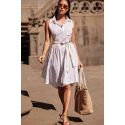 Sleeveless Shirt Dress, Michelle, David DB25-009-WHITE