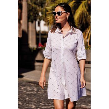 Liquette Boutonnée Manches 3/4, Romina, David DB25-010-WHITE