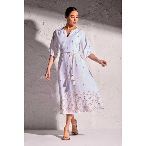 Caftan Manches 3/4, Stromboli, David DB25-012-WHITE