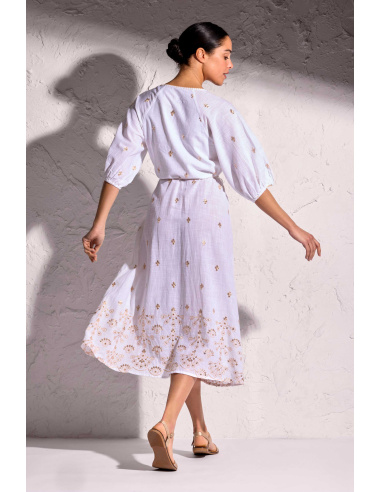 Caftan Manches 3/4, Stromboli, David DB25-012-WHITE