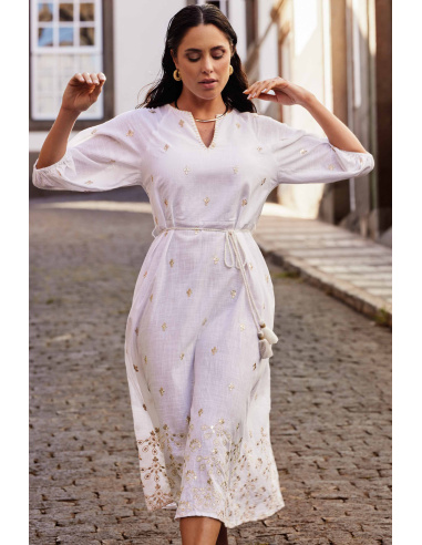 Caftan Manches 3/4, Stromboli, David DB25-012-WHITE