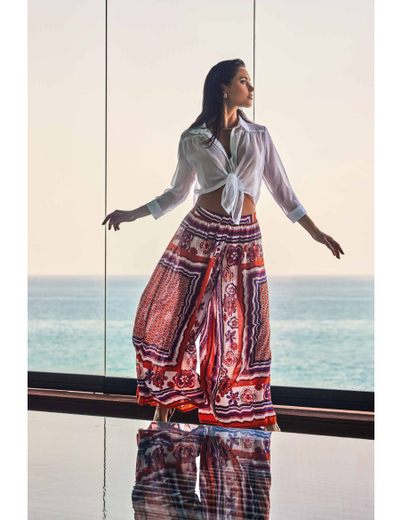 Shirt Lightweight, flowing long sleeves, Sophie, David DB25-060-WHITE