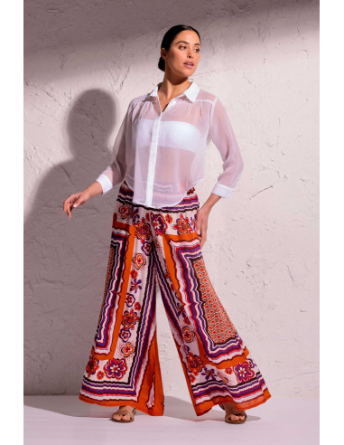 Shirt Lightweight, flowing long sleeves, Sophie, David DB25-060-WHITE