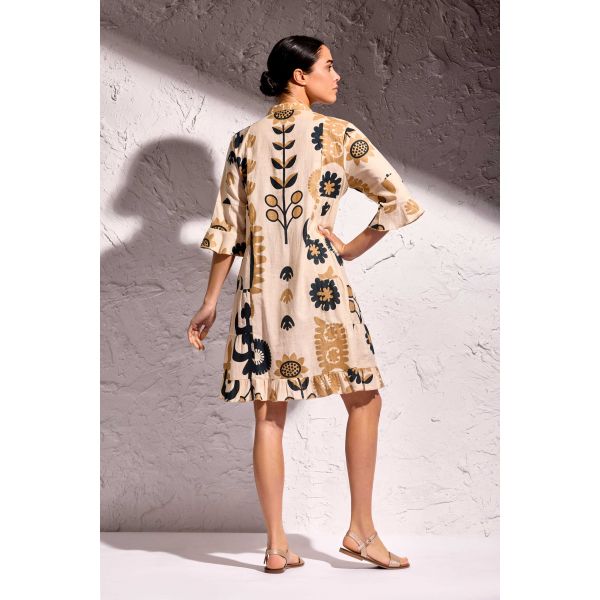 Robe Courte Manches 3/4, Tulip, David DB25-088