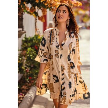 Robe Courte Manches 3/4, Tulip, David DB25-088