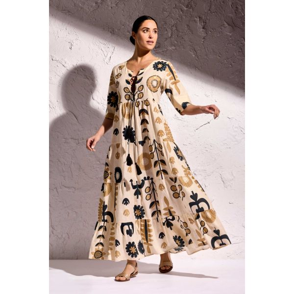 Long Dress with Short Sleeves, Annalisa, David DB25-089