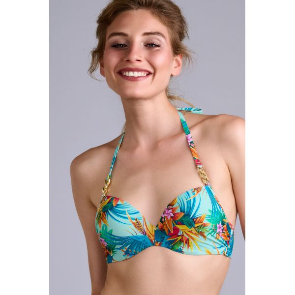 Plunge Balcony Bikini Top BàE, Hula Haka-Skyaqua, Marlies Dekkers 37201