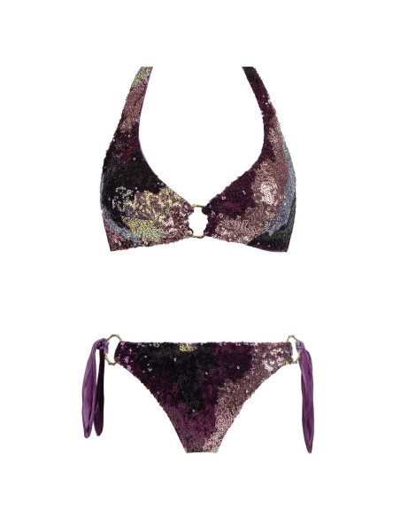 Maillot de Bain 2 Pièces, Americano Purple Foil, Aquadicocco AQ83425AU