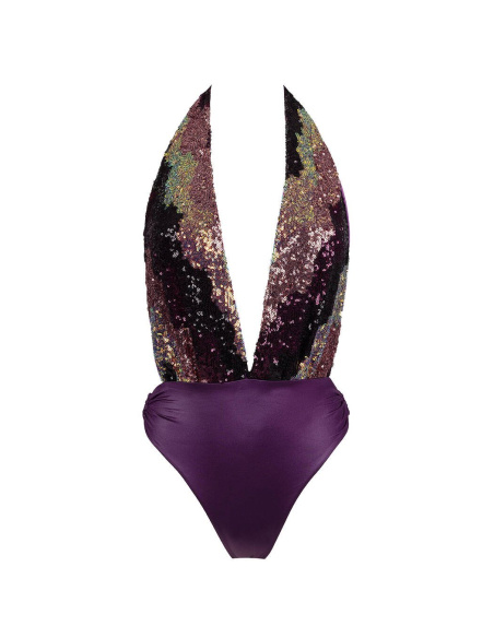 Maillot de Bain 1 Pièce, Fascioni Purple Foil, Aquadicocco AQ83225AU