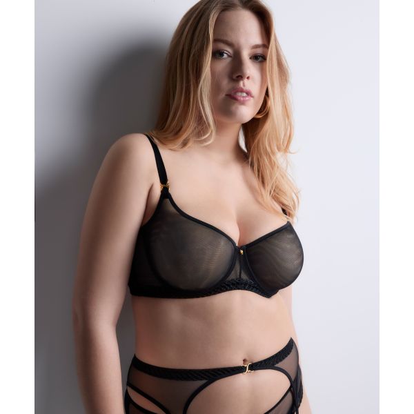 Half Cup Bra, Sheer Emotion, Aubade 4MF14-BLAK