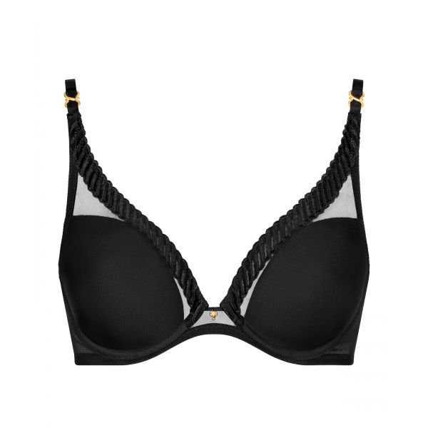 Triangle bra with underwire, Sheer Emotion, Aubade 4MF12-BLAK