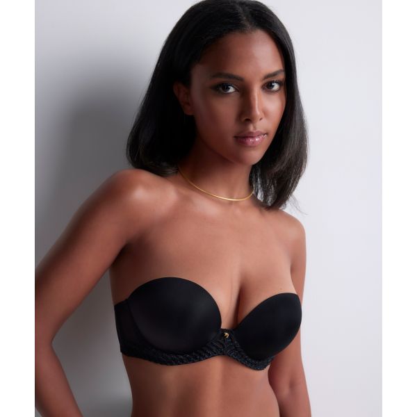 Plunge Bandeau Bra, Sheer Emotion, Aubade 4MP06-BLAK