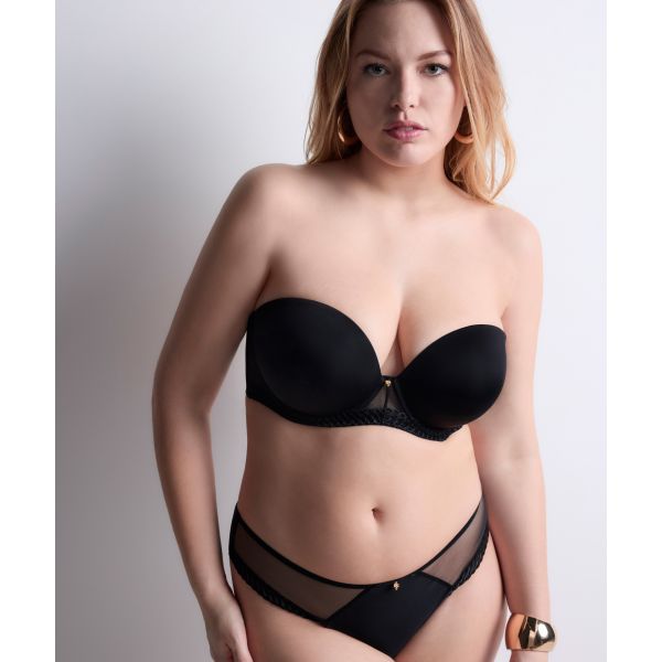 Plunge Bandeau Bra, Sheer Emotion, Aubade 4MP06-BLAK