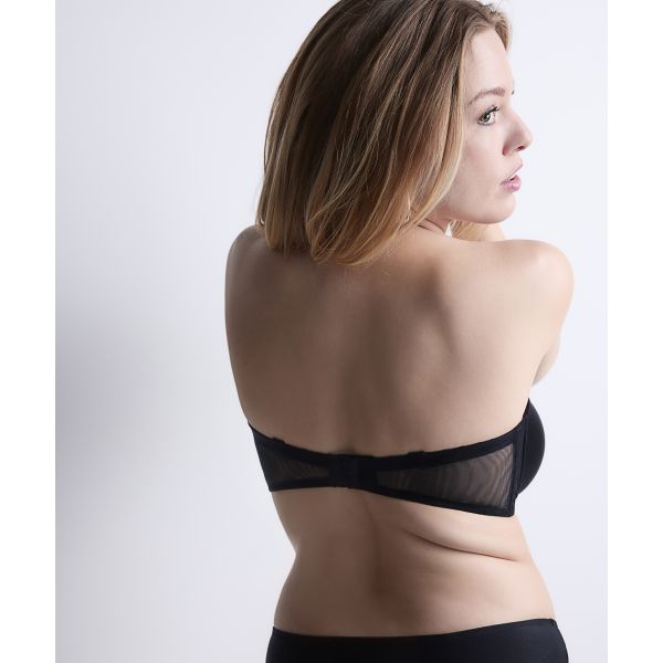 Plunge Bandeau Bra, Sheer Emotion, Aubade 4MP06-BLAK