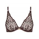 Underwired Triangle Bra, Cray In Love - Satin Brown, Aubade 5DF12-SATI