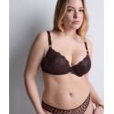 Soutien Gorge Plunge Coques, Cray In Love - Satin Brown, Aubade 5DN08-SATI