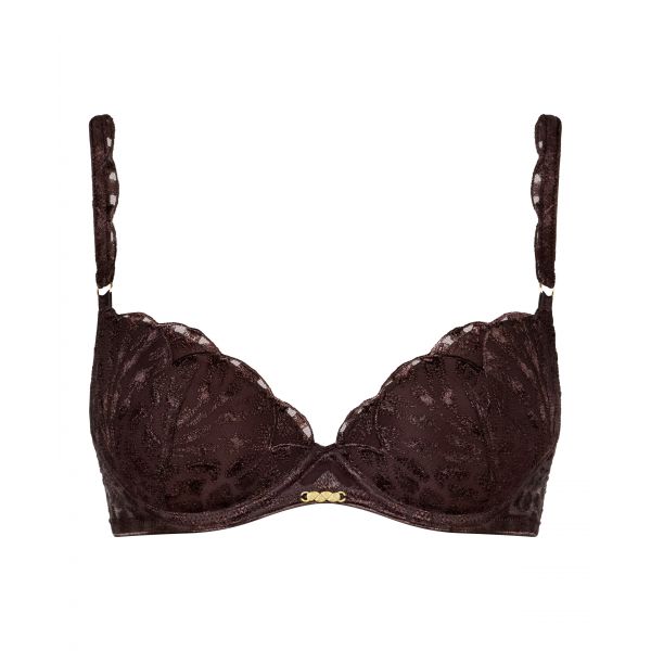 Soutien Gorge Plunge Coques, Cray In Love - Satin Brown, Aubade 5DN08-SATI