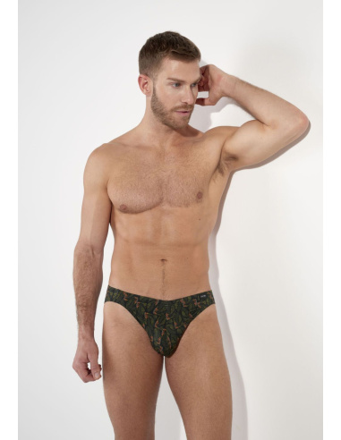 Slip Micro Confort, Vizzavona - Khaki Print, Hom 403106-P0XD